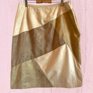 Vintage Liz Claiborne faux suede patchwork skirt